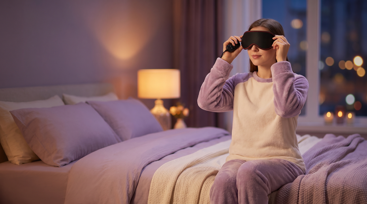 Zentra, masque chauffant, ambiance chambre le soir